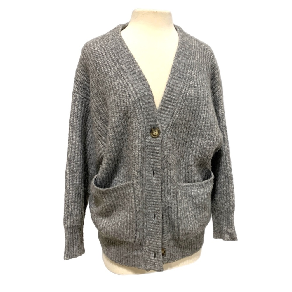 Steve‎ Madden Gray Chunky Knit Cardigan Oversized Button Front Sweater Med 2340 - Picture 12 of 12
